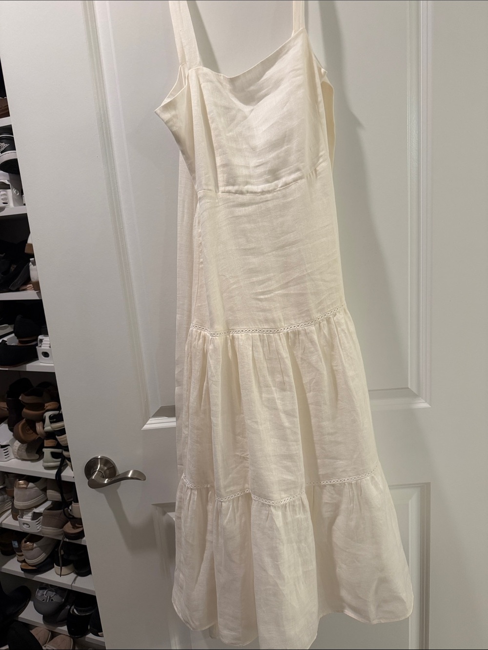 Nordstrom Ivory Tiered Linen-Blend Maxi Dress